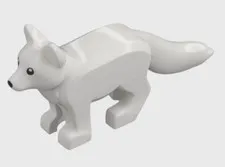 NEW LEGO White Fox Bushy Tail Black Eyes and Nose Wolf Dog Animal 112411pb01