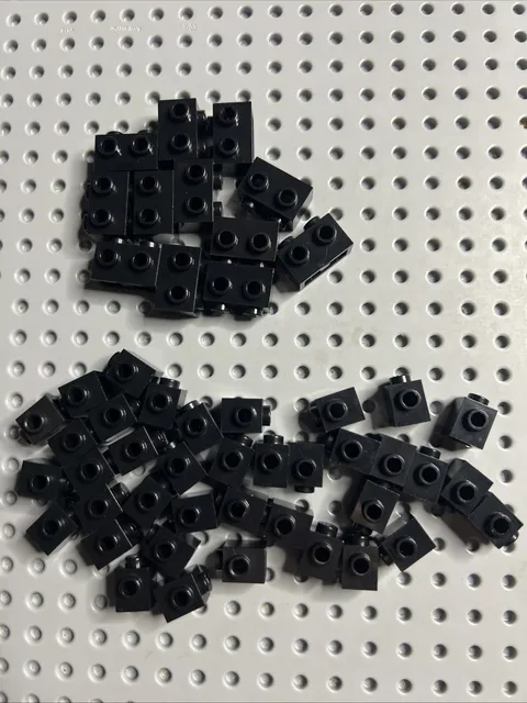 LEGO Black Brick Modified 87087 11211 Bulk 50pcs 1x1 1x2 Studs on 1 Side