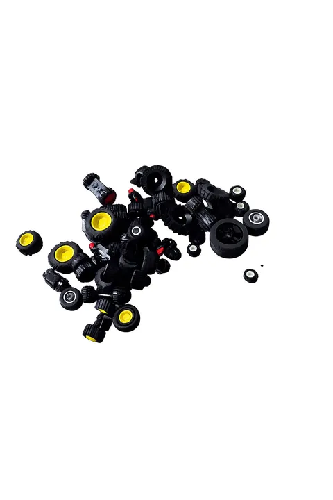 55 assorted Lego wheels