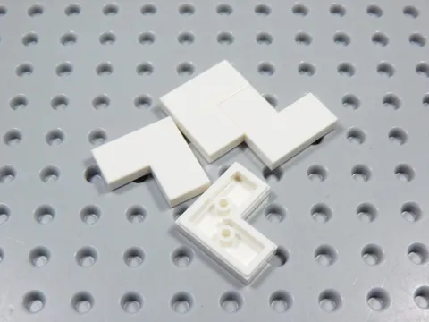 LEGO Lot of 4 White 2x2 Corner Smooth Tiles Plates BP