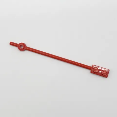 Lego Prototype Red 12L Bar with 1x2 Plate End Hollow Stud 1x1 Error Test Piece