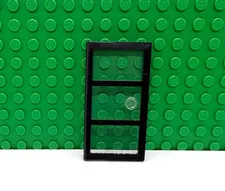 Lego 1 Black 1x4x6 with Bars and Glass Door NEW