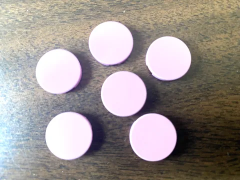 LEGO Parts: 14769 Round Tile 2 x 2 with Bottom Stud Holder, Pink, Lot of 6
