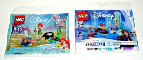 Lego Disney Ariels Underwater Symphony, Elsa's Winter Throne - Lot Of 2