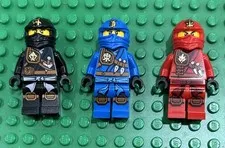 Lego Ninjago Lot of 3 JUNGLE ROBE Tournament minifigs KAI, Jay, COLE