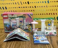 Lego 6402 Paradisa Sidewalk Cafe Missing Female Minifigure, Bike & Spatula
