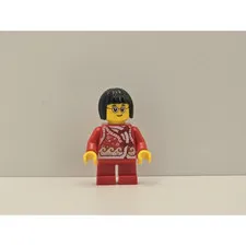LEGO Holiday Minifigure hol222 Girl Red Shirt Bows Flower New Seasonal