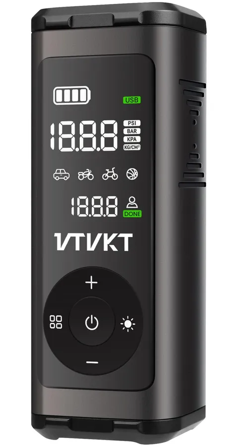 Vtvkt Tire Inflator Portable Air Compressor Powerful 12000Mah Aluminium Alloy