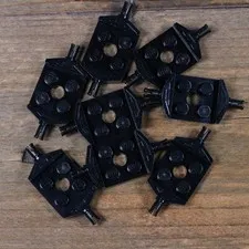 LEGO Black Plate 2 x 2 with Wheels Holder Wide and Hole Part No. 39767 Qty 8
