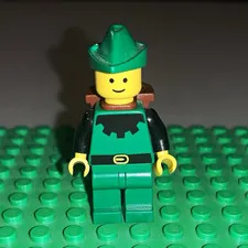 LEGO Forestman Minifigure Green Outfit w/ Green Hat & Brown Backpack CAS131A