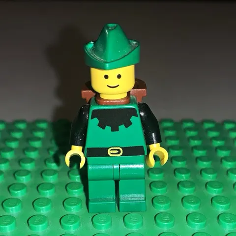 LEGO Forestman Minifigure Green Outfit w/ Green Hat & Brown Backpack CAS131A