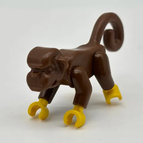 LEGO Vintage Monkey Minifigure Brown Yellow Hands Feet 2550c01 Pirates Animal