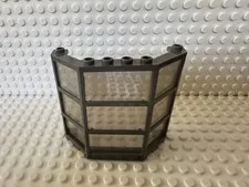 LEGO Window 3 x 8 x 6 Bay with Fixed Trans-Brown Glass 30185c01 Dark Gray