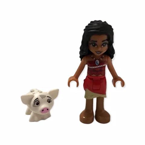 LEGO Minifigure Disney Moana Tan Skirt Red Top  & Pig Z6