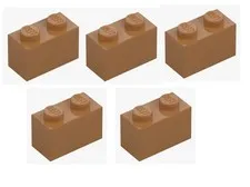 LEGO ® 5x brick 1x2 medium nougat brick 3004 4569382 beige brown brick