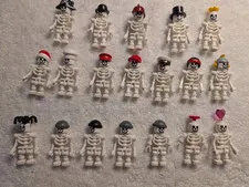 LEGO Skeleton Minifig Army Lot With Hats. Halloween