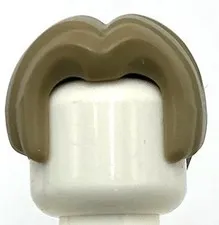 Lego New Dark Tan Minifigure Hair Bowl Cut Parted in Center Hole on Top Part