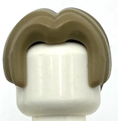 Lego New Dark Tan Minifigure Hair Bowl Cut Parted in Center Hole on Top Part