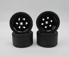 Lego Technic Black Wheel 56145 + Black Tire 37 x 22 55978 ~ SET of 4