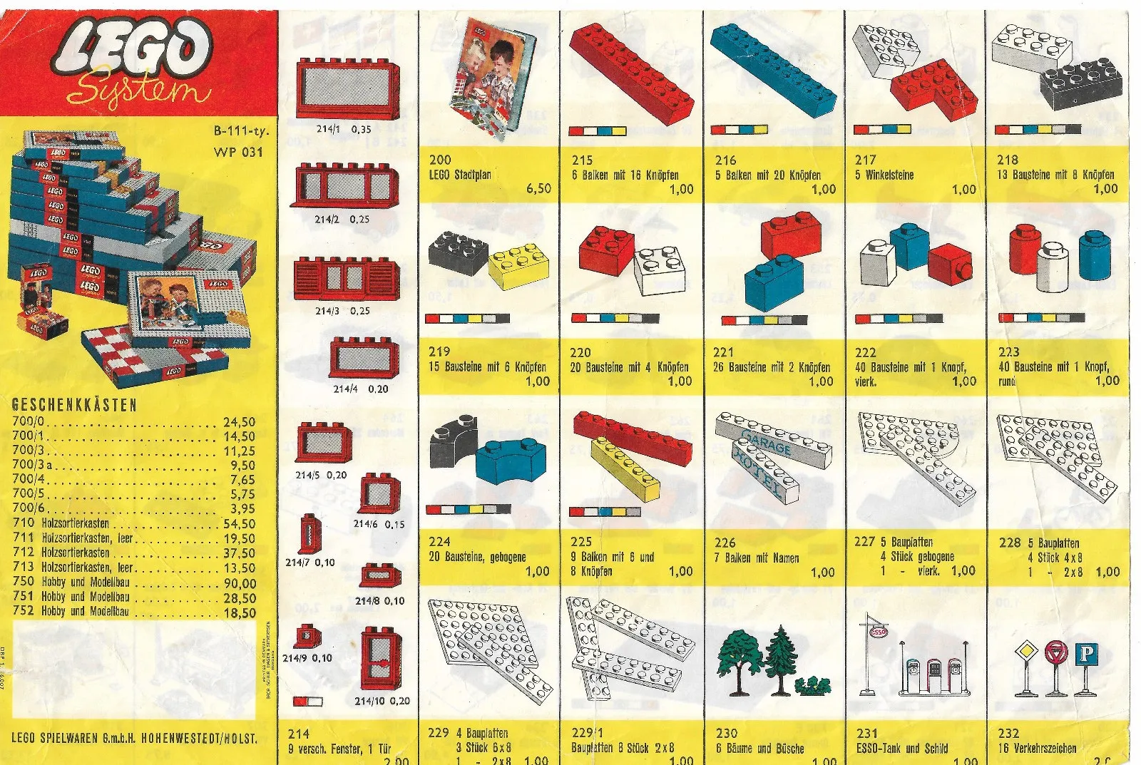 Lego System Price List 50s 60s Brochure Vintage Excellent
