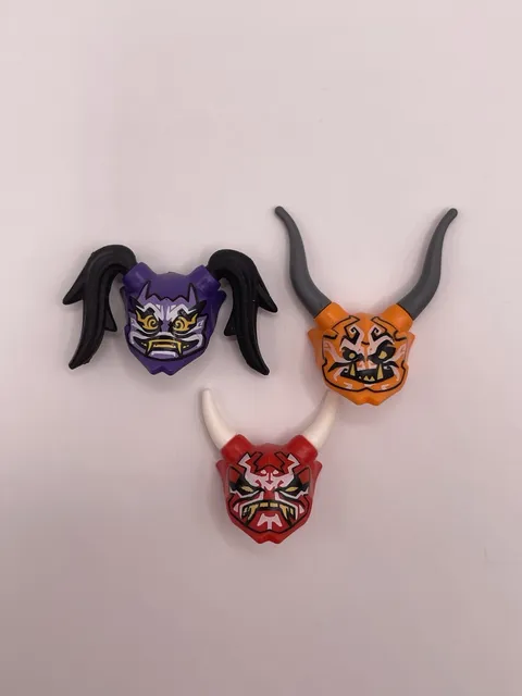 Lego Ninjago Sons of Garmadon Oni Masks Lot of 3 Deception Hatred Vengeance RARE