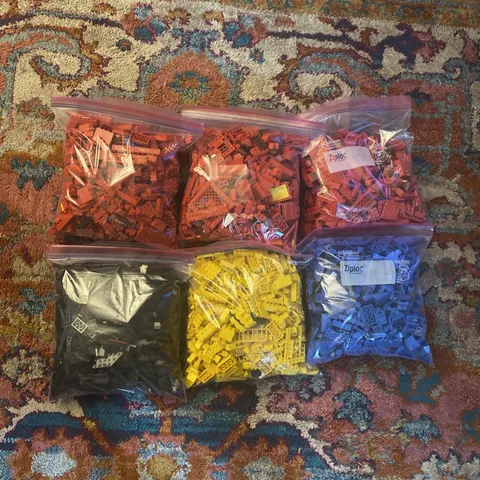 VTG Lego Huge Lot 12 Pounds 80's & 90's Red Blue Yellow Black Bricks Accessories