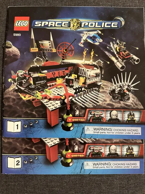 LEGO 5980 Space Police: Squidman's Pitstop INSTRUCTION MANUALS BOOKLETS ONLY 1-2