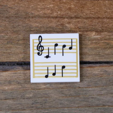 LEGO White Tile 2 x 2 w/Sheet Music Black Treble Clef Pattern 3068pb1291 Qty 1