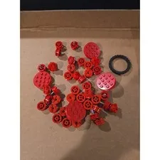 Vintage LEGO Red Wheels and Tires Lot Bricks Parts Pieces