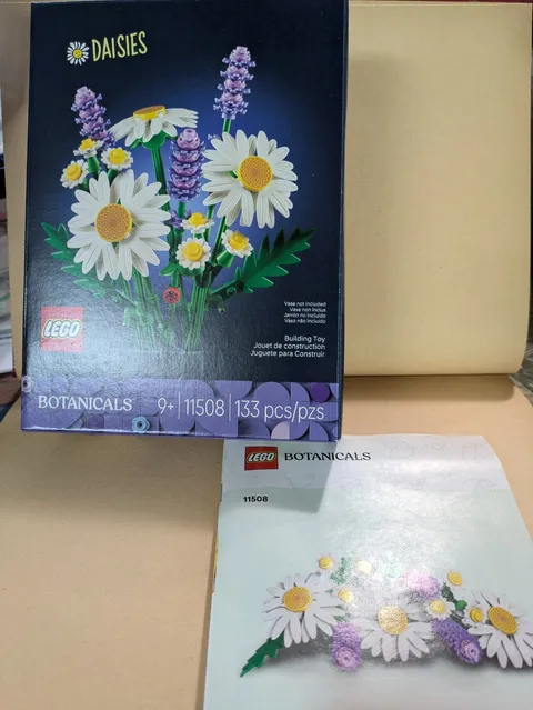Empty BOX and MANUAL ONLY Botanicals LEGO Dasies Daisy Lavender #11508 No LEGOS