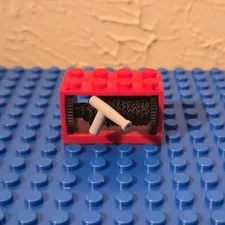 LEGO Fire Hose Reel Red w/ String - 2 x 4 x 2 (1981 - 2000)