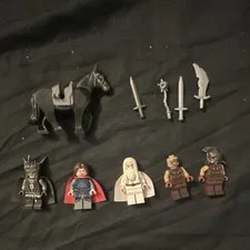 LEGO Lord of the Rings Black Gate Minifigure Lot 5 w/ Horse, Accessories