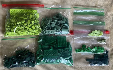 Mixed Greens Lego Lot Pieces 1 Lb 9 Oz.