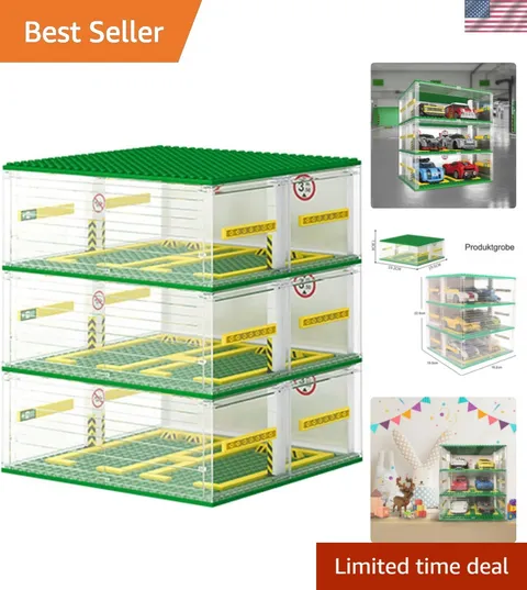 Versatile 3-Layer Display Case for Sport AutoCars - Perfect for Young Builders