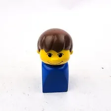 Vintage Lego Basic Figure Finger Puppet Male Blue mini 1980s Replacement PArt