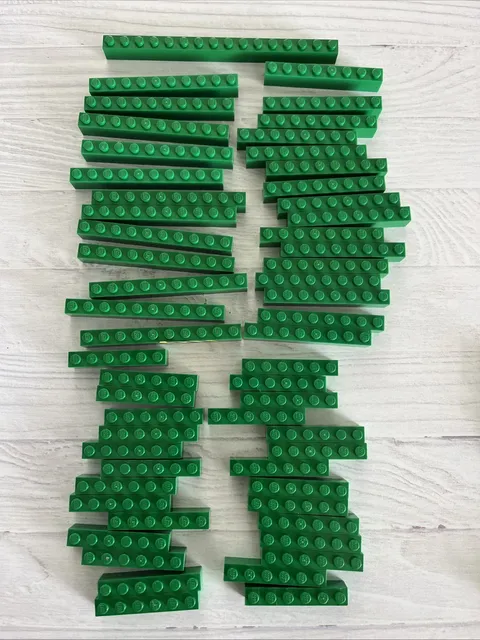 LEGO LOT GREEN 56 PCS 1X10 1X8 1X6 BRICK VARIETY BUILDING PIECES