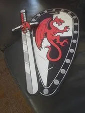 LEGOLAND LEGO Castle Dragon Knight Foam Sword Shield Set Red Black Retired