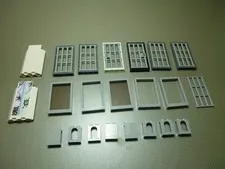 Lego Windows & Doors Small Bundle Police Prison Jail Castle Cell Pieces