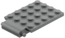LEGO 10x Dark Bluish Gray Plate, Plate, Modified 4 x 5 with Trap Door inv.607