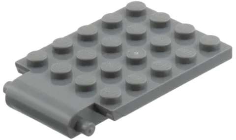 LEGO 10x Dark Bluish Gray Plate, Plate, Modified 4 x 5 with Trap Door inv.607
