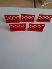 No 320 5x Lego Fence Grille 3185 1x4x2 Red