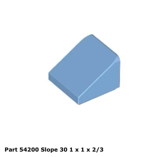 LEGO Medium Blue Slope 30 1x1x2/3 (54200) - 100 New Pieces - Cheese Slopes