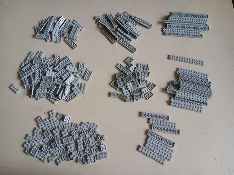 LEGO LOT 310 LIGHT BLUISH GRAY FLAT PLATES 2X2 2X3 2X4 2X6 2X8 2X10 2X12 2X16