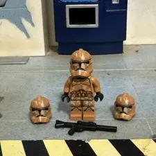 Lego Star Wars Geonosis Clone Trooper Minifigure 75089 SW0605 w 2 Extra Helmets
