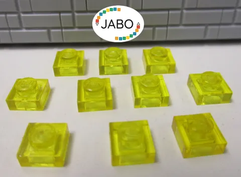 (J7/1/19) LEGO 10 x 3024 Flat Plate 1x1 Trans Yellow