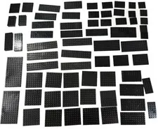 LEGO Black Plates Bulk Lot 74 Pcs 1lb 1oz Mixed Sizes 6x6 4x6 2x4 2x6 Genuine MO