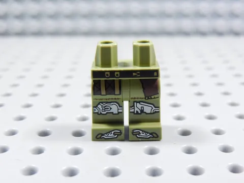 LEGO Olive Green Printed Legs Pants w/ Belt Minifig BG