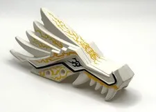 LEGO Dragon Head (Ninjago) Jaw Upper with Yellow Lightning Spirit inv.644