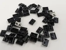Lego x50 New Black Plate, Modified 1 x 2 with Door Rail # 32028 Parts Lot