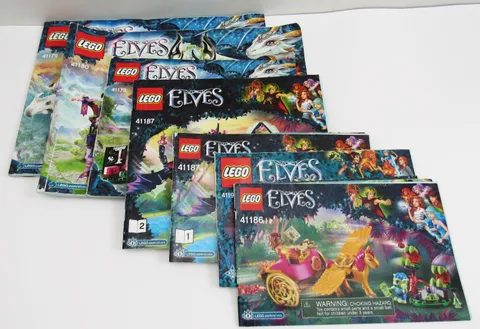 MIXED LOT OF (7) LEGO ELVES * MANUALS ONLY * 41179 41180 41173 41187 41191 41186